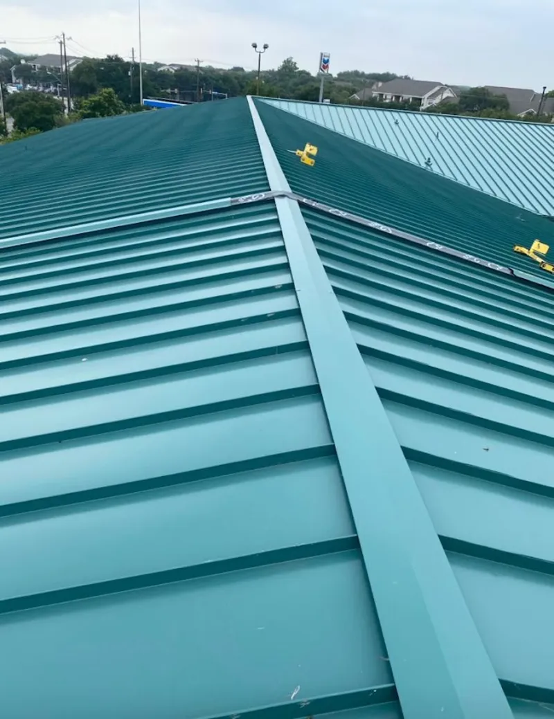 Green commercial metal roof ridge and valley for Metal Roof Repair in Grantsville